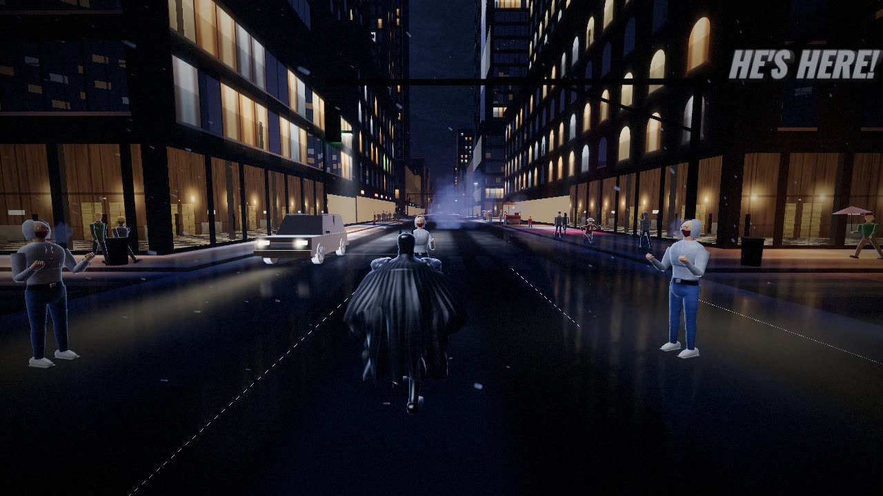 Gotham Nightfall after a three-hour upgrade pass: Batman and the thugs are lit and readable in the street