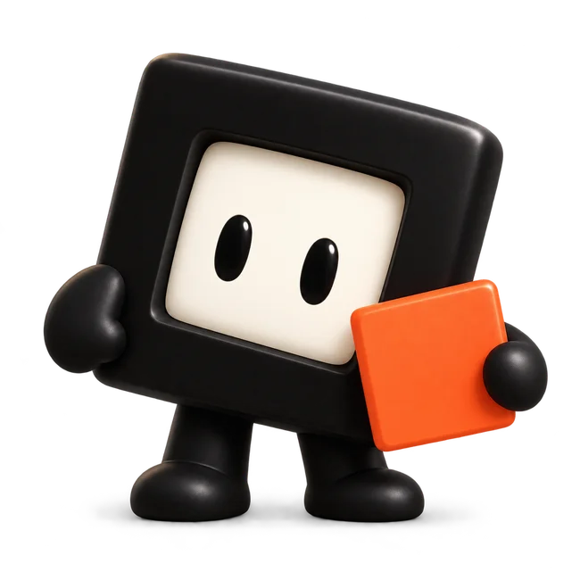 Pip holding the orange idea block