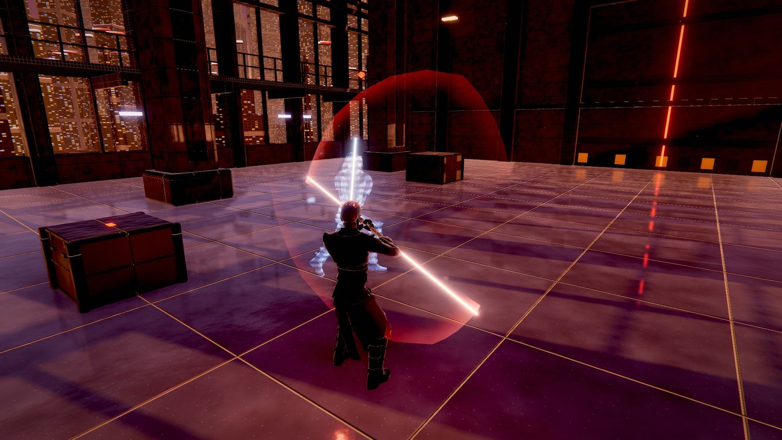Maul training against holographic Jedi in the works