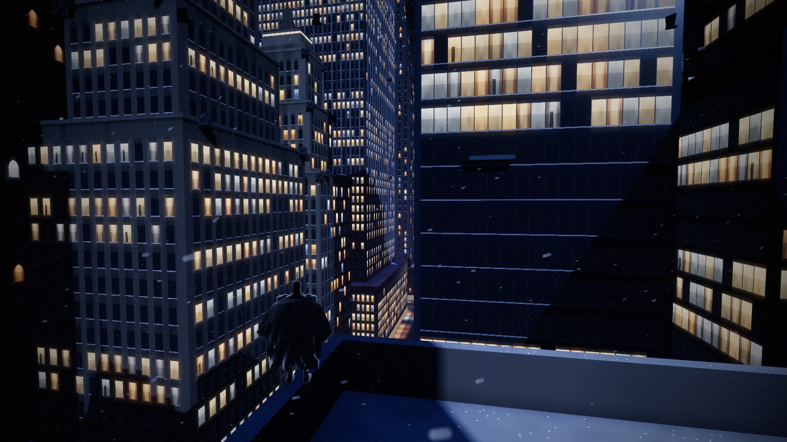 Looking across Gotham from the GCPD rooftop