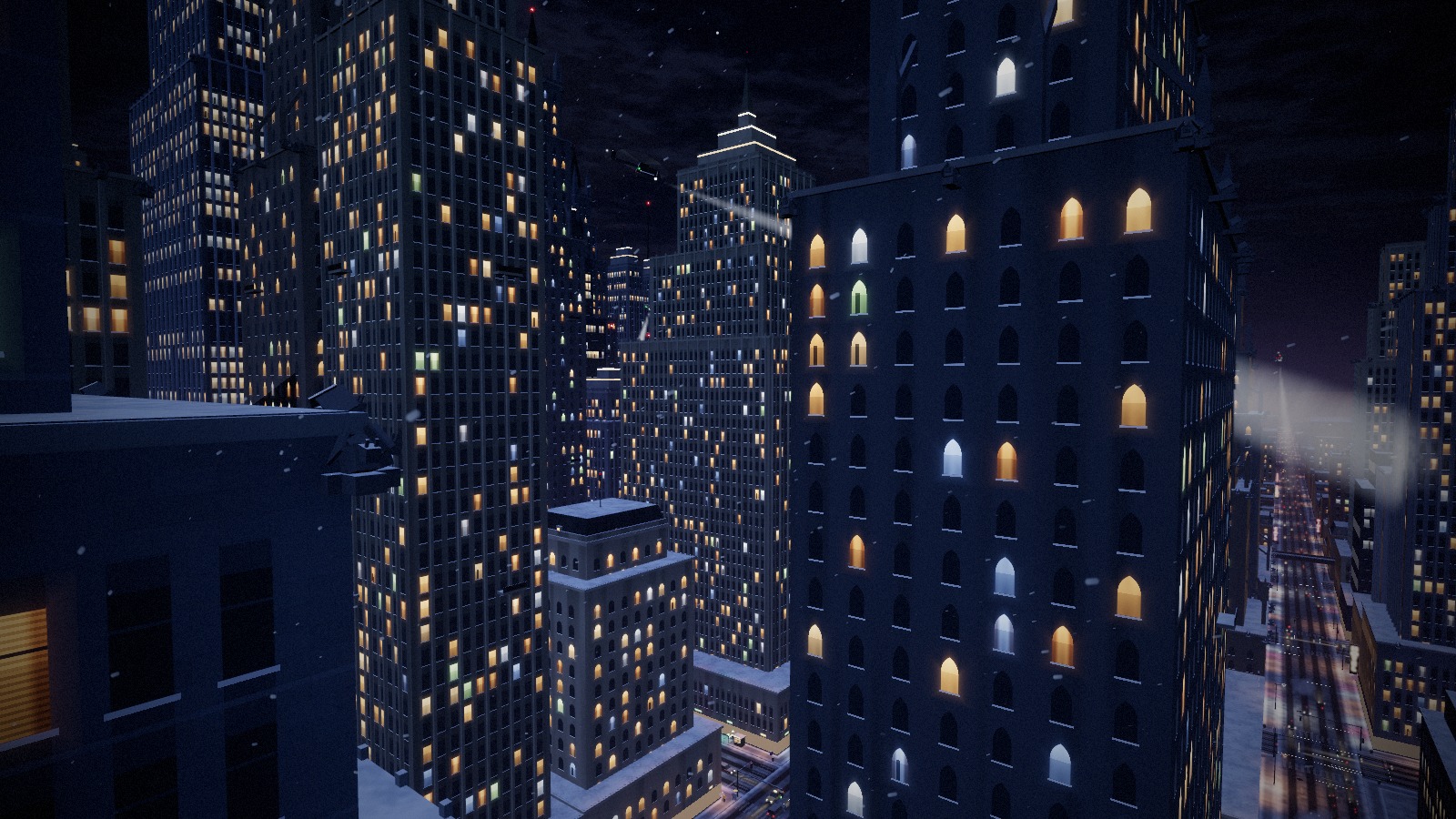 Gothic towers rising over the city