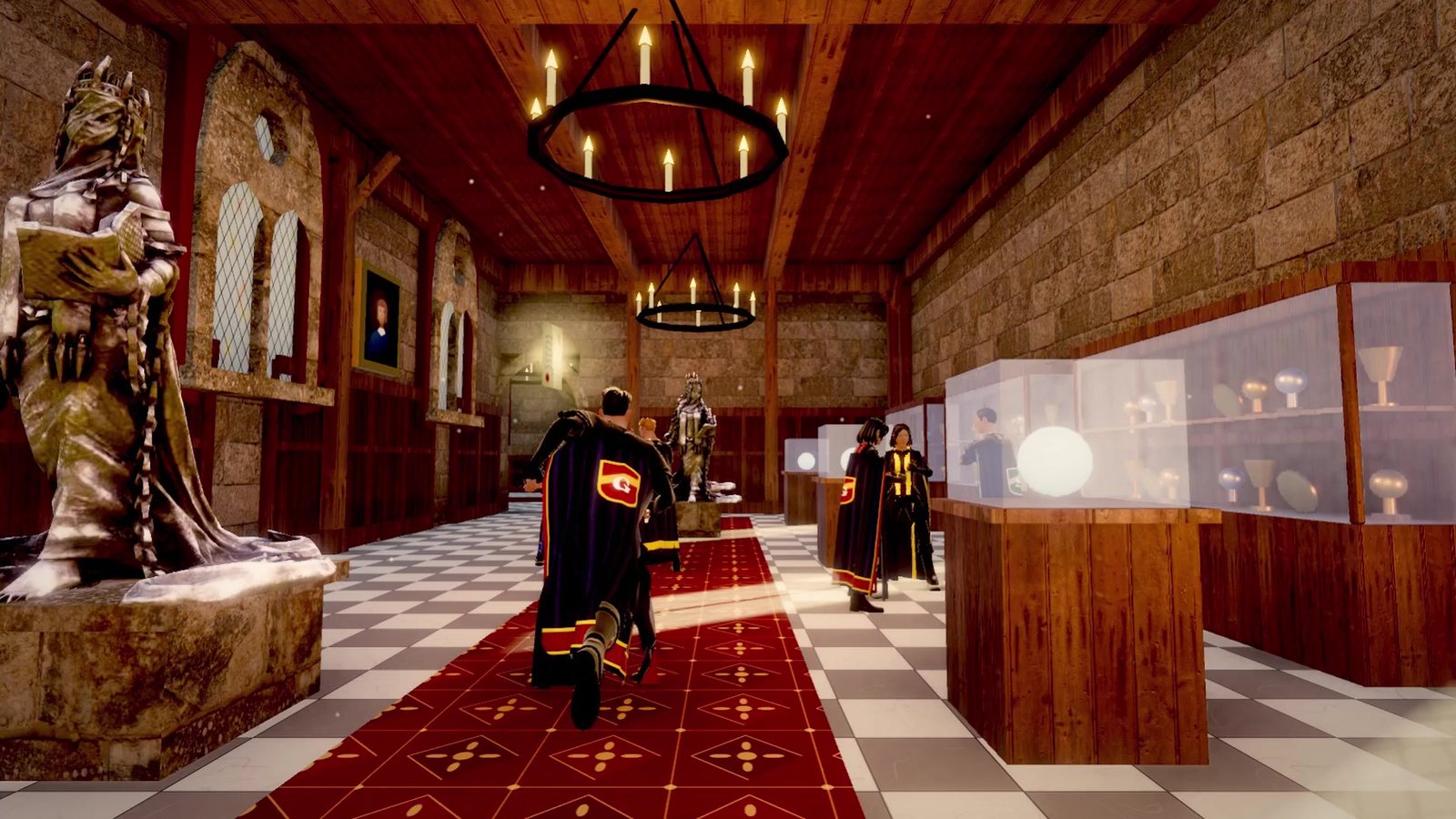 The Trophy Room with glass cases