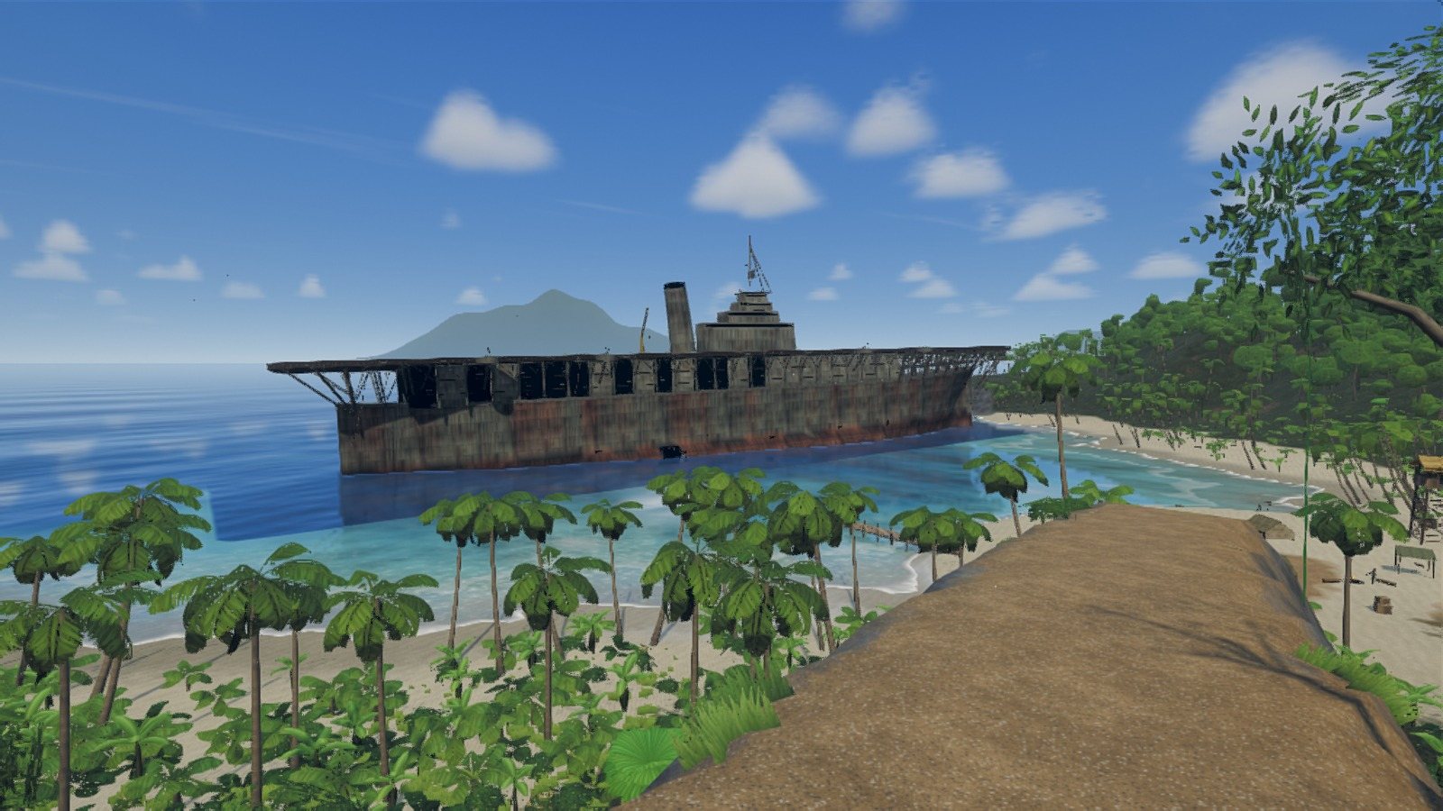 The dirt road down to Wreck Bay and the carrier
