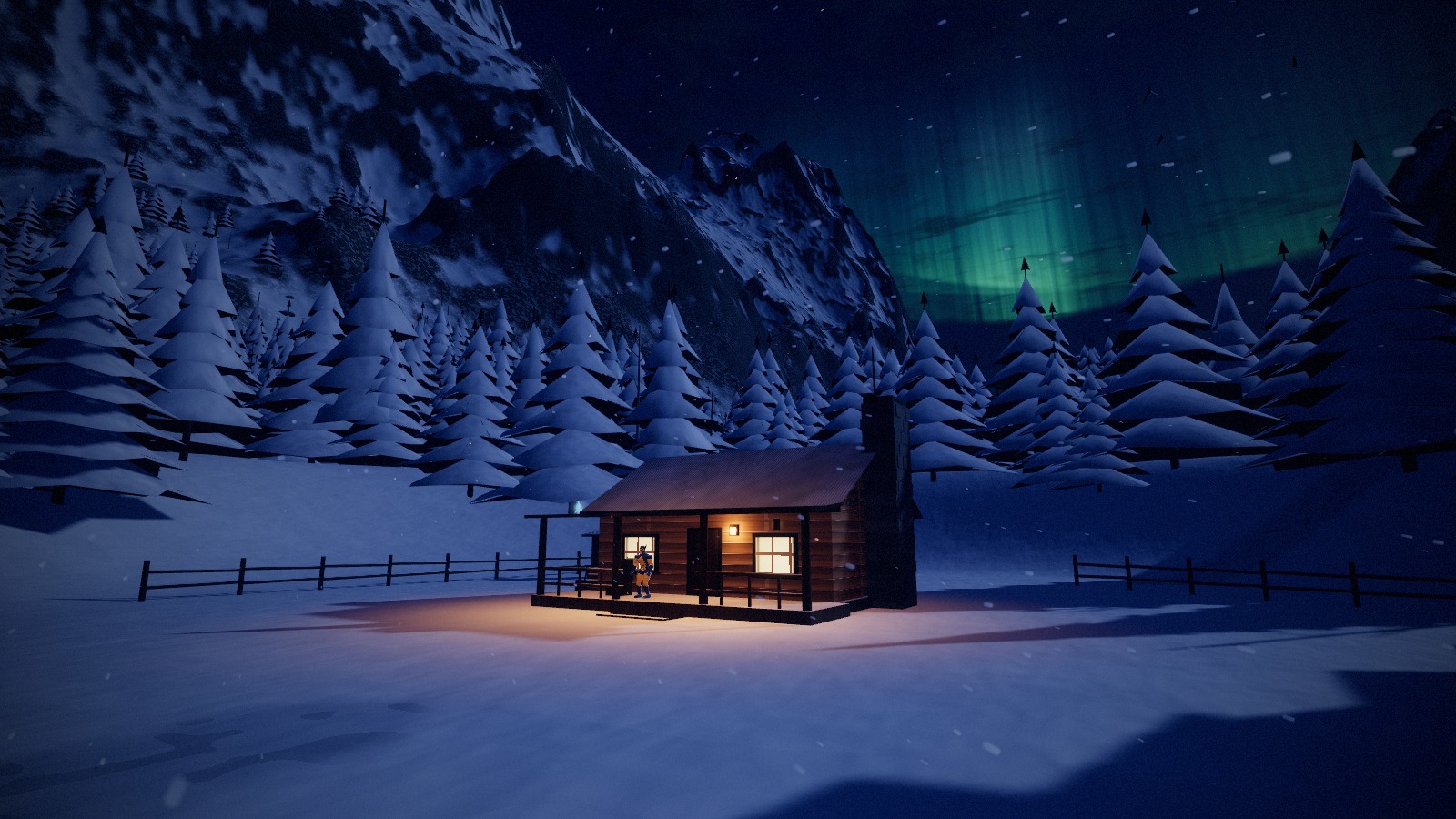 Logan’s cabin in the snowy wilderness